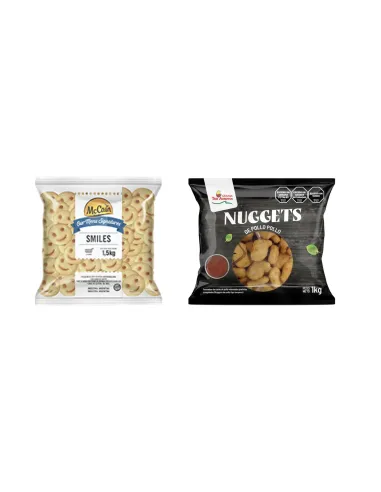 Pack lunch: Nuggets 1kg + Papas smiles 1.5kg